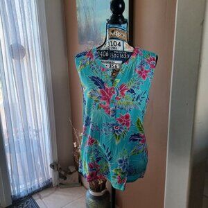 Fresh Tank Top With Tropical Print
